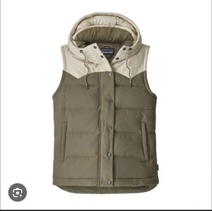 Patagonia Kids Hooded Vest - Sage and Cream